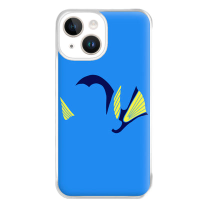 Faceless Blue Fish Phone Case for iPhone 14