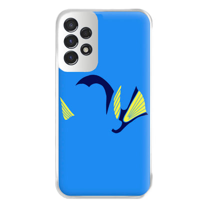 Faceless Blue Fish Phone Case for Galaxy A53