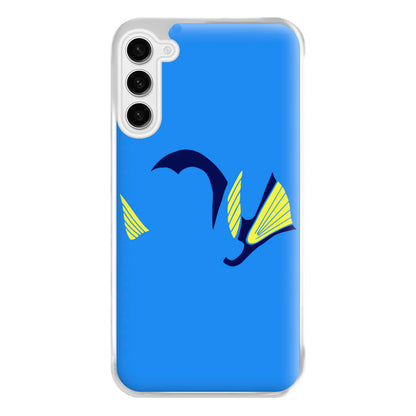 Faceless Blue Fish Phone Case for Galaxy S23FE