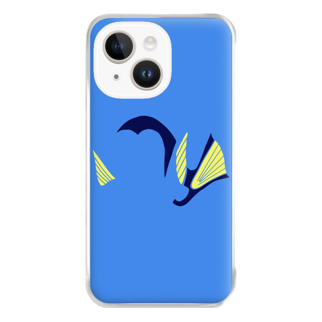 Faceless Blue Fish Phone Case for iPhone 14 Plus