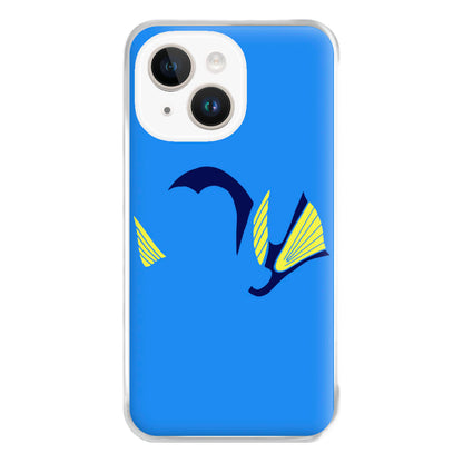 Faceless Blue Fish Phone Case for iPhone 14 Plus