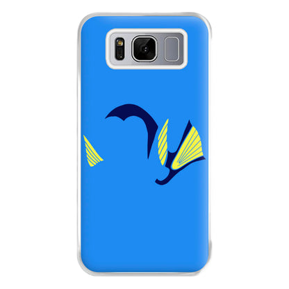 Faceless Blue Fish Phone Case for Galaxy S8 Plus