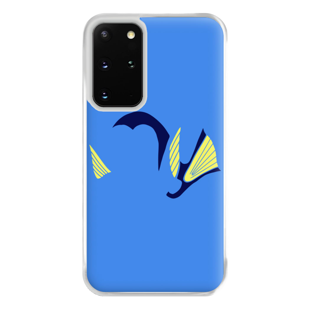 Faceless Blue Fish Phone Case for Galaxy S20 Plus