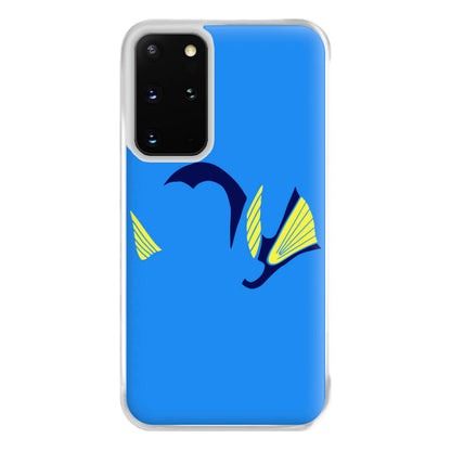 Faceless Blue Fish Phone Case for Galaxy S20 Plus