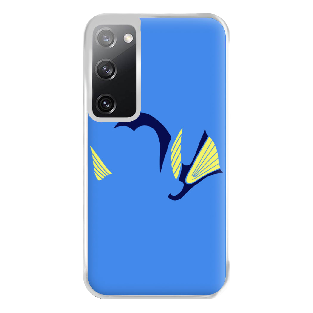 Faceless Blue Fish Phone Case for Galaxy S20