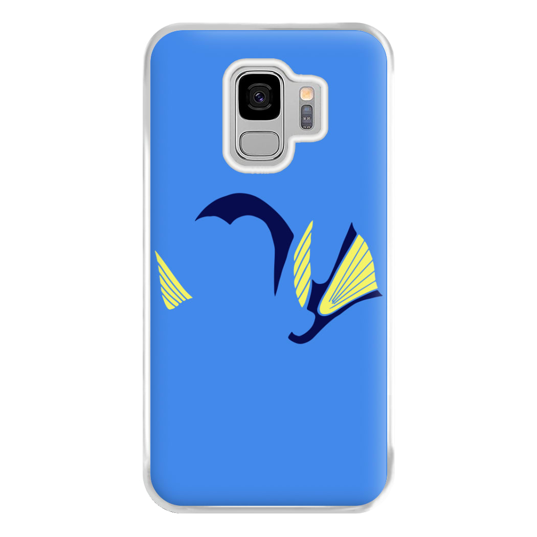 Faceless Blue Fish Phone Case for Galaxy S9 Plus