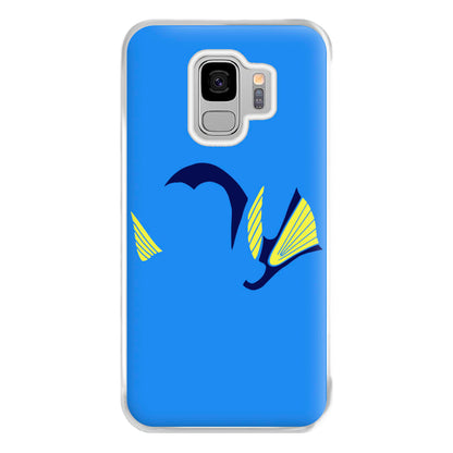 Faceless Blue Fish Phone Case for Galaxy S9 Plus