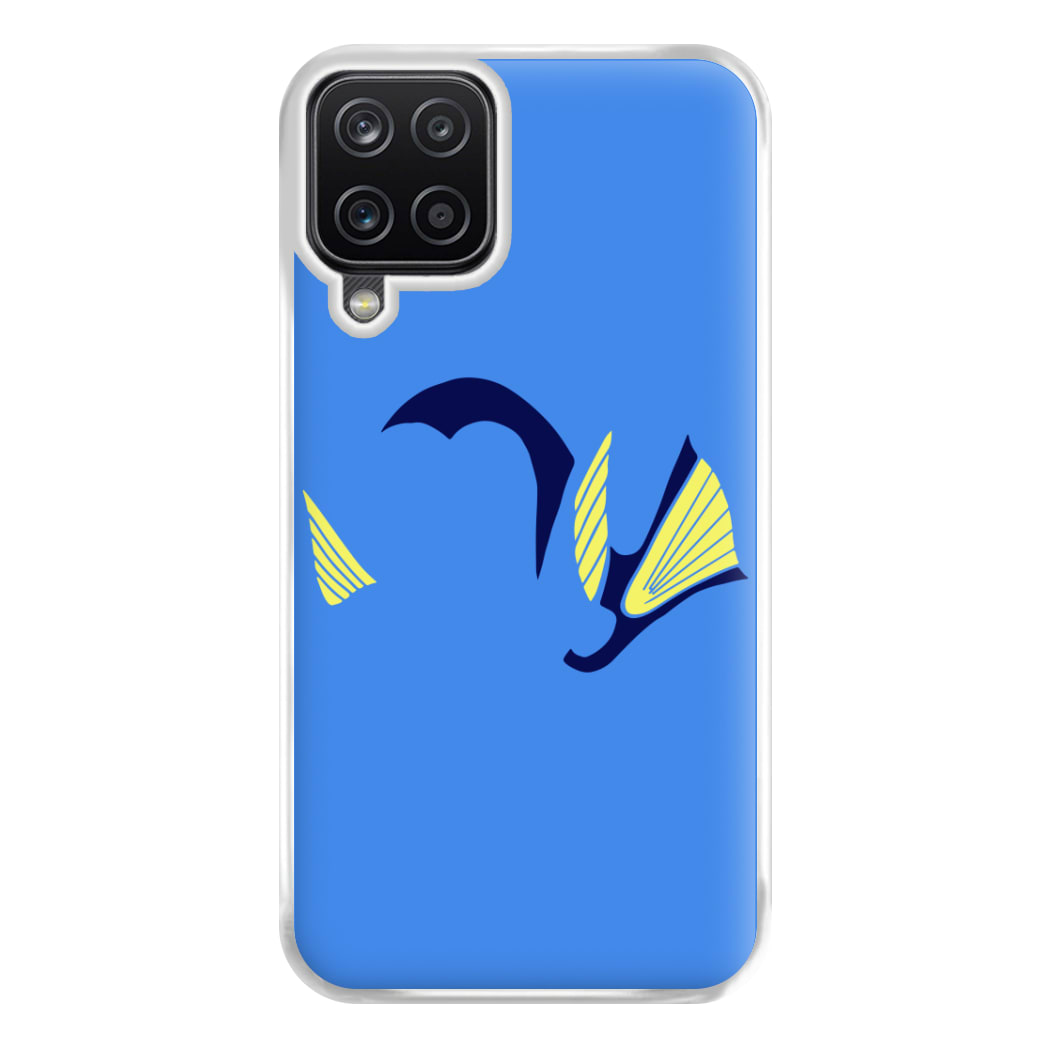 Faceless Blue Fish Phone Case for Galaxy A12