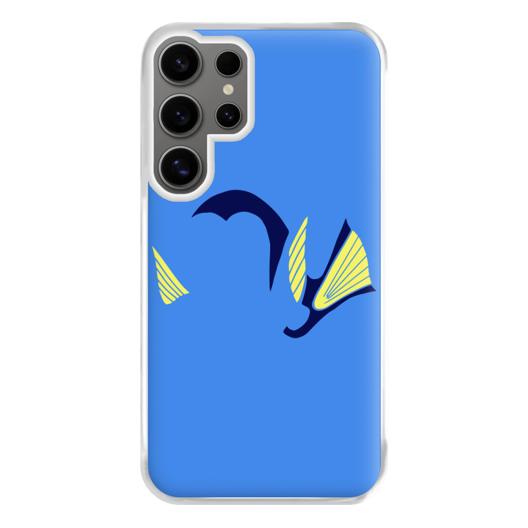 Faceless Blue Fish Phone Case for Galaxy S24 Ultra