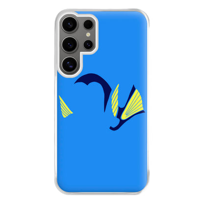 Faceless Blue Fish Phone Case for Galaxy S24 Ultra