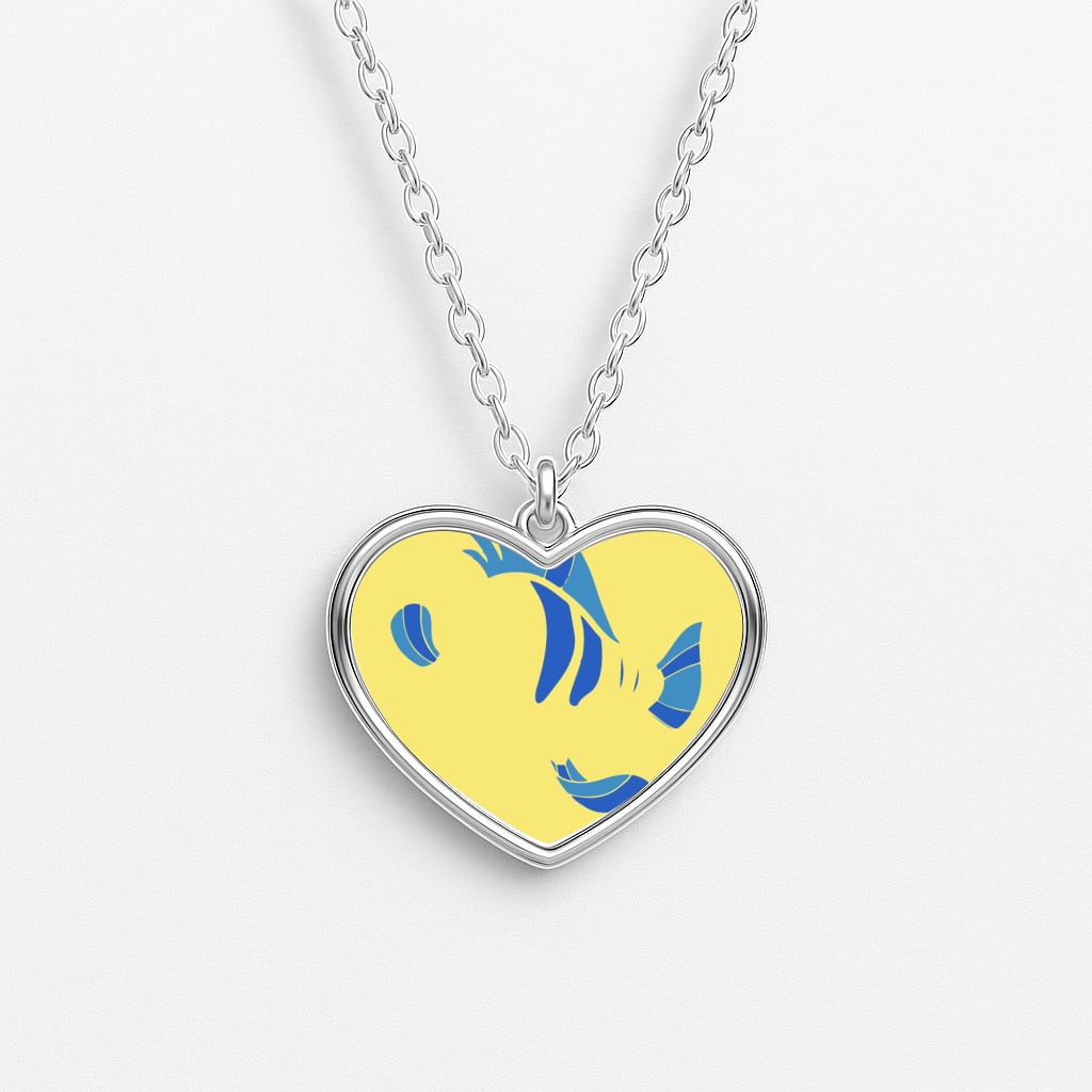 Faceless Flounder Heart Necklace