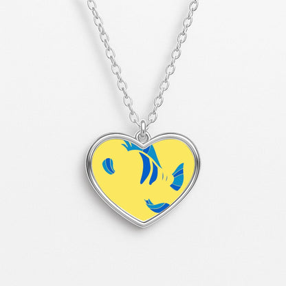 Faceless Flounder Heart Necklace