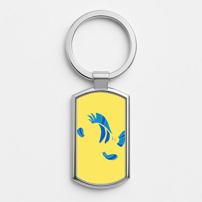 Faceless Flounder Silver Keyring