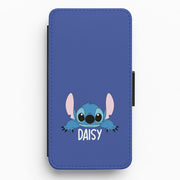 Blue Alien - Personalised Disney Flip / Wallet Phone Case 1