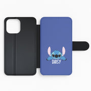 Blue Alien - Personalised Disney Flip / Wallet Phone Case 2