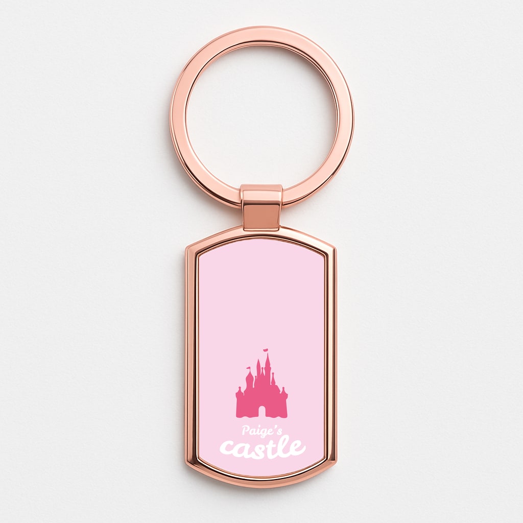 Fairytale Castle - Personalised Fairytale Rose Gold Keyring