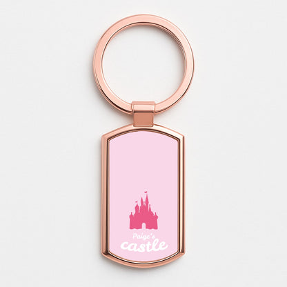 Fairytale Castle - Personalised Fairytale Rose Gold Keyring