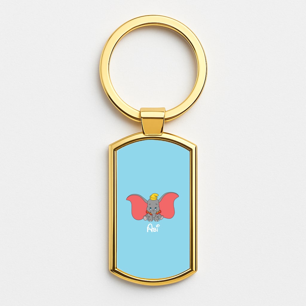 Dumbo - Personalised Fairytale Gold Keyring