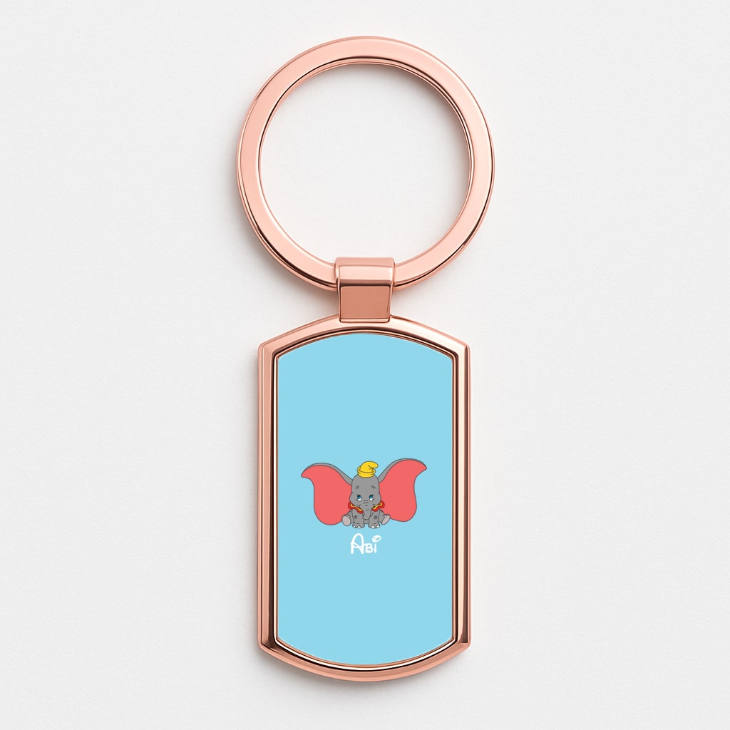 Dumbo - Personalised Fairytale Rose Gold Keyring
