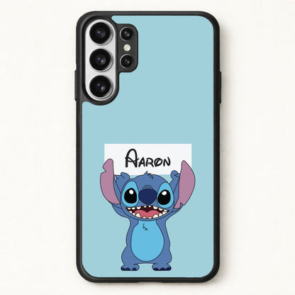 Standing Blue Alien - Personalised Disney Phone Case for Galaxy S26 Ultra