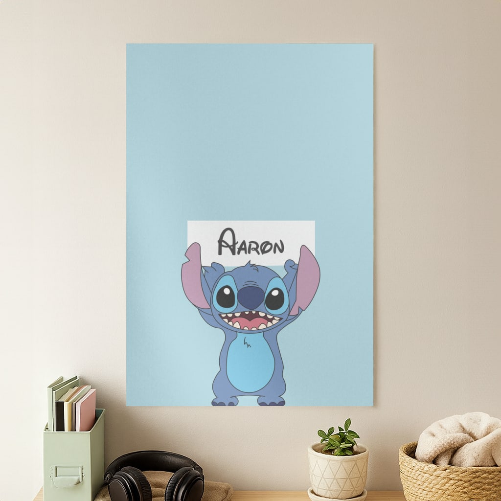 Standing Blue Alien - Personalised Disney Poster