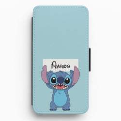Standing Blue Alien - Personalised Disney Flip / Wallet Phone Case