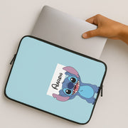 Standing Blue Alien - Personalised Disney Laptop Sleeve 2