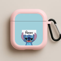 Standing Blue Alien - Personalised Disney Pink AirPods Case
