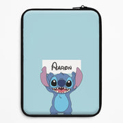 Standing Blue Alien - Personalised Disney Laptop Sleeve 1
