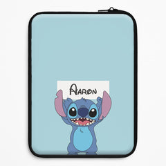 Standing Blue Alien - Personalised Disney Laptop Sleeve