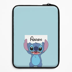Standing Blue Alien - Personalised Disney Universal Laptop Sleeve
