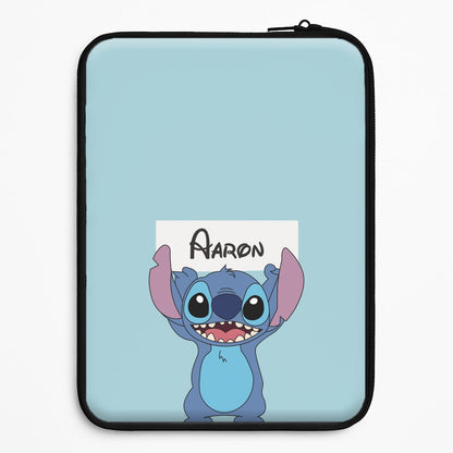 Standing Blue Alien - Personalised Disney Universal Laptop Sleeve