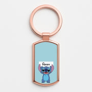 Standing Blue Alien - Personalised Disney Luxury Keyring 4