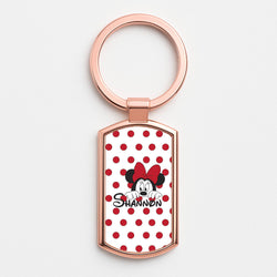 Minnie Mouse - Personalised Fairytale Rose Gold Keyring