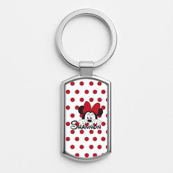 Minnie Mouse - Personalised Fairytale Silver Keyring