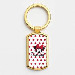 Minnie Mouse - Personalised Fairytale Gold Keyring