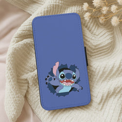Torn Blue Alien Wallet Phone Case