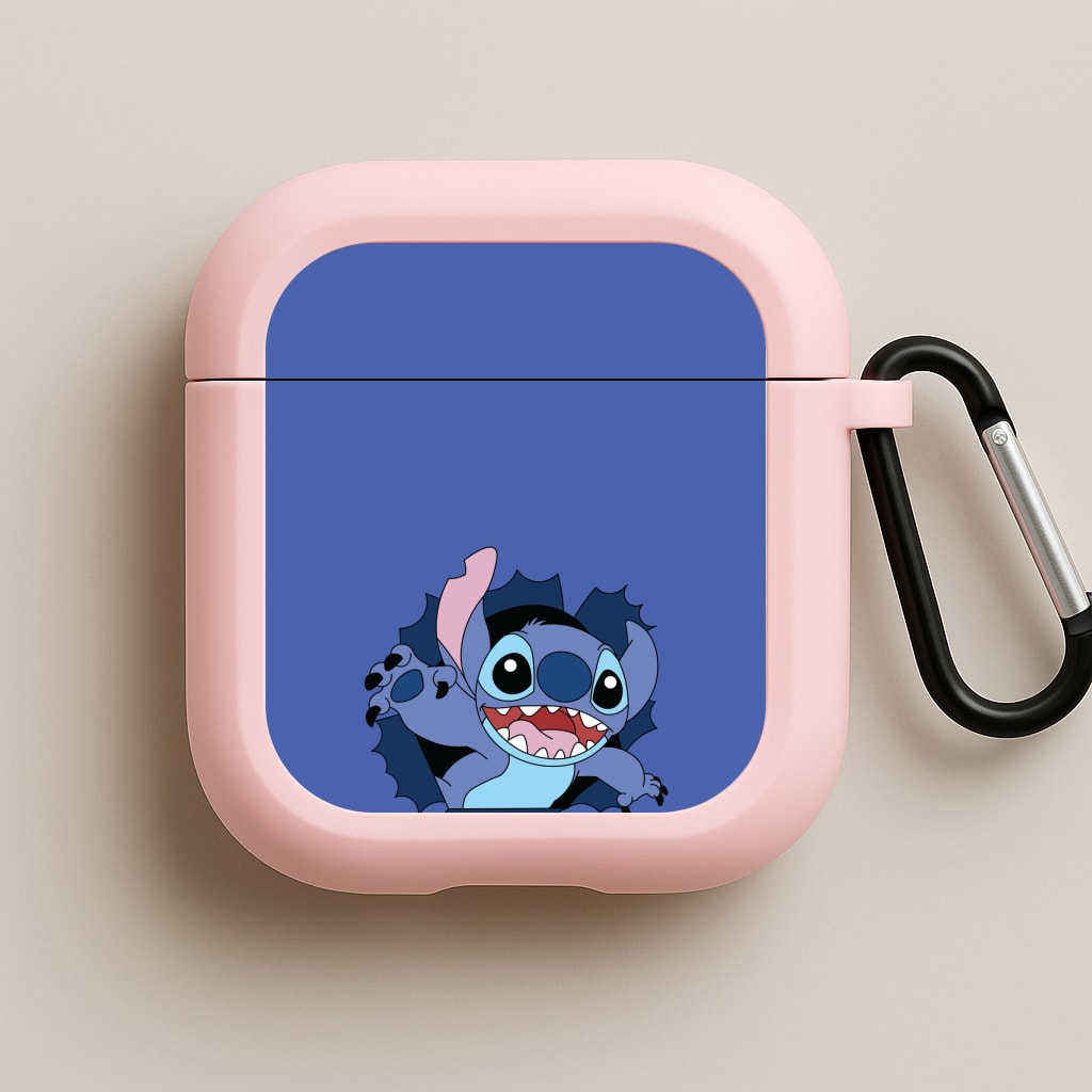 Torn Blue Alien Pink AirPods Case