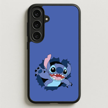 Torn Blue Alien Phone Case for Galaxy S25FE