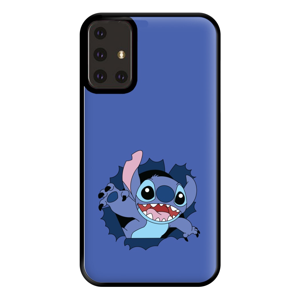 Torn Blue Alien Phone Case for Galaxy A71