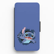 Torn Blue Alien Flip / Wallet Phone Case 1