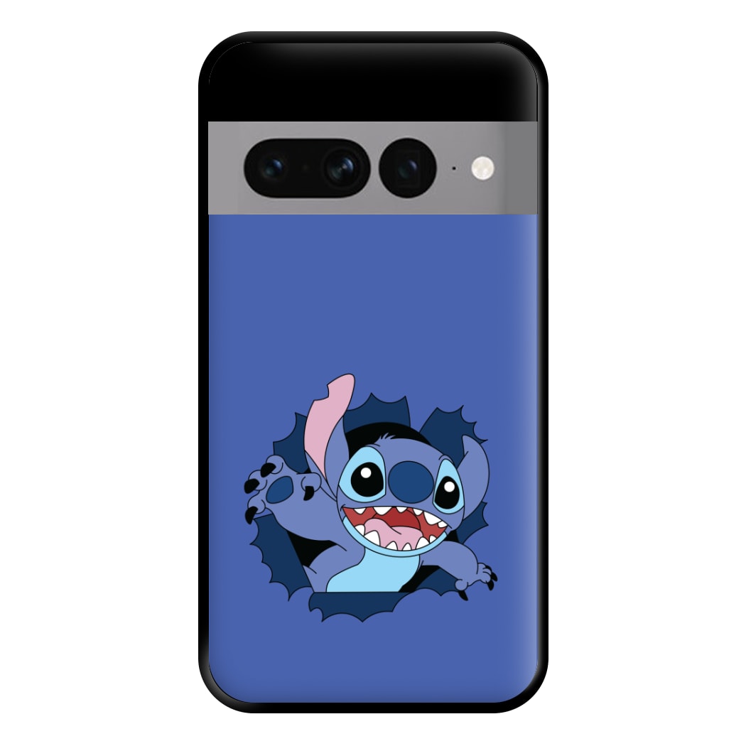 Torn Blue Alien Phone Case for Google Pixel 7 Pro