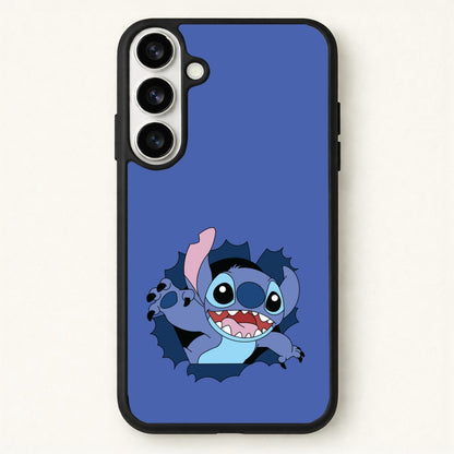 Torn Blue Alien Phone Case for Galaxy S26