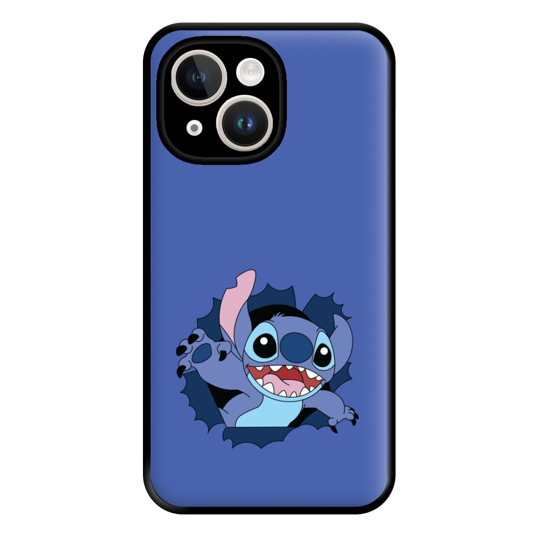 Torn Blue Alien Phone Case for iPhone 14 Plus