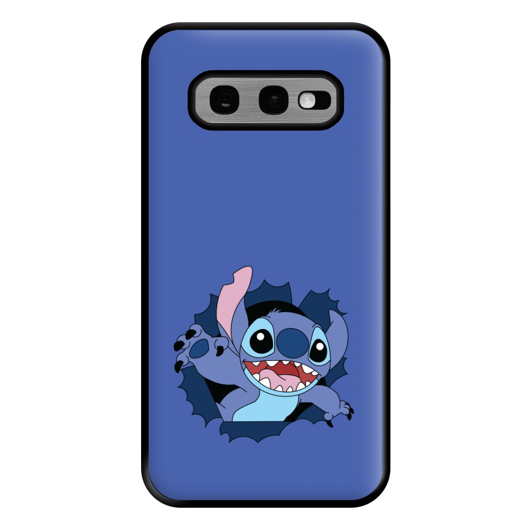 Torn Blue Alien Phone Case for Galaxy S10e