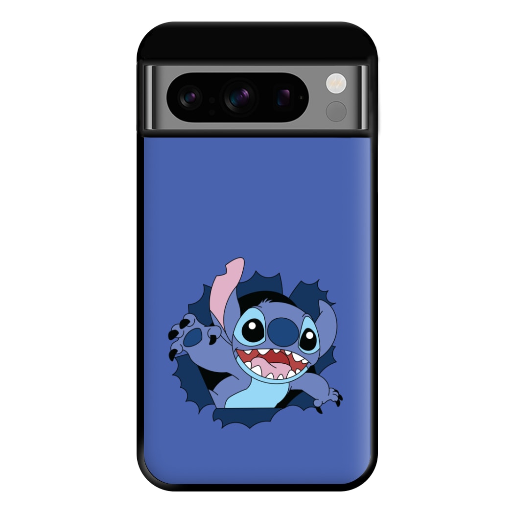 Torn Blue Alien Phone Case for Google Pixel 8 Pro