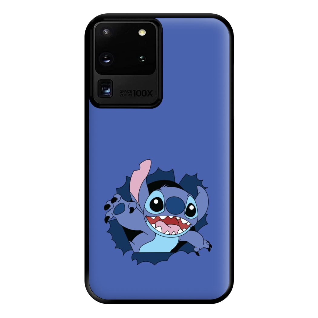 Torn Blue Alien Phone Case for Galaxy S20 Ultra