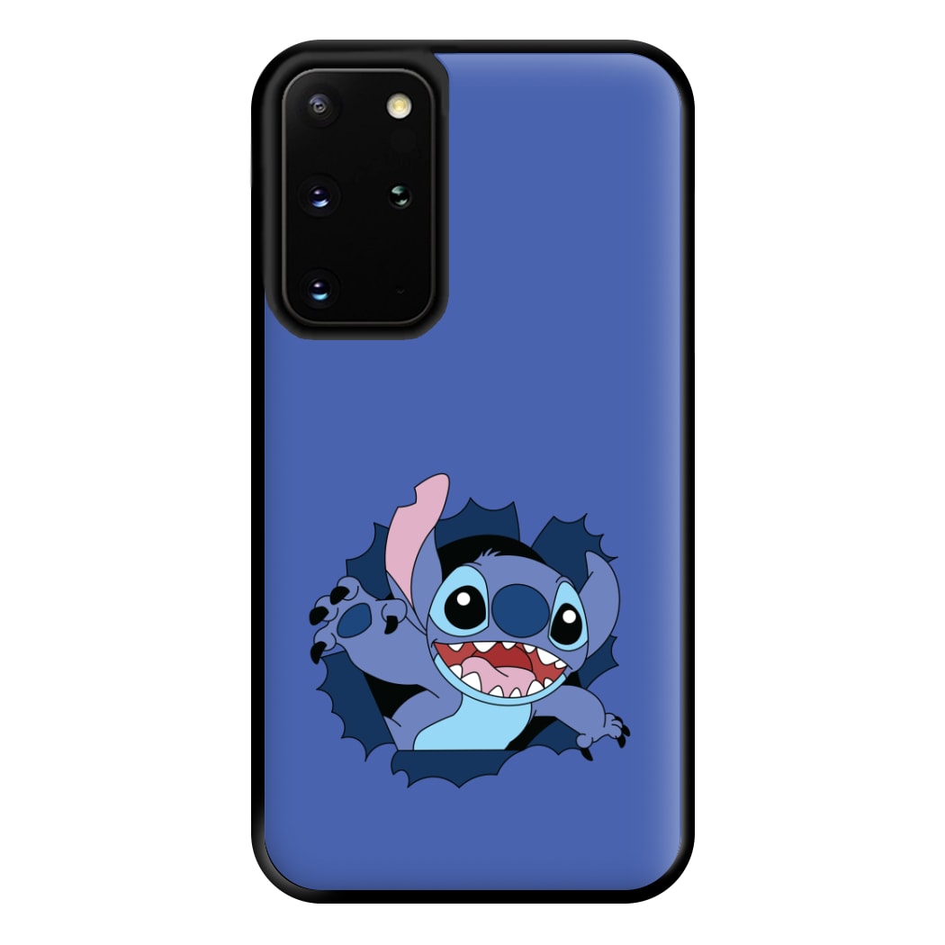 Torn Blue Alien Phone Case for Galaxy S20 Plus