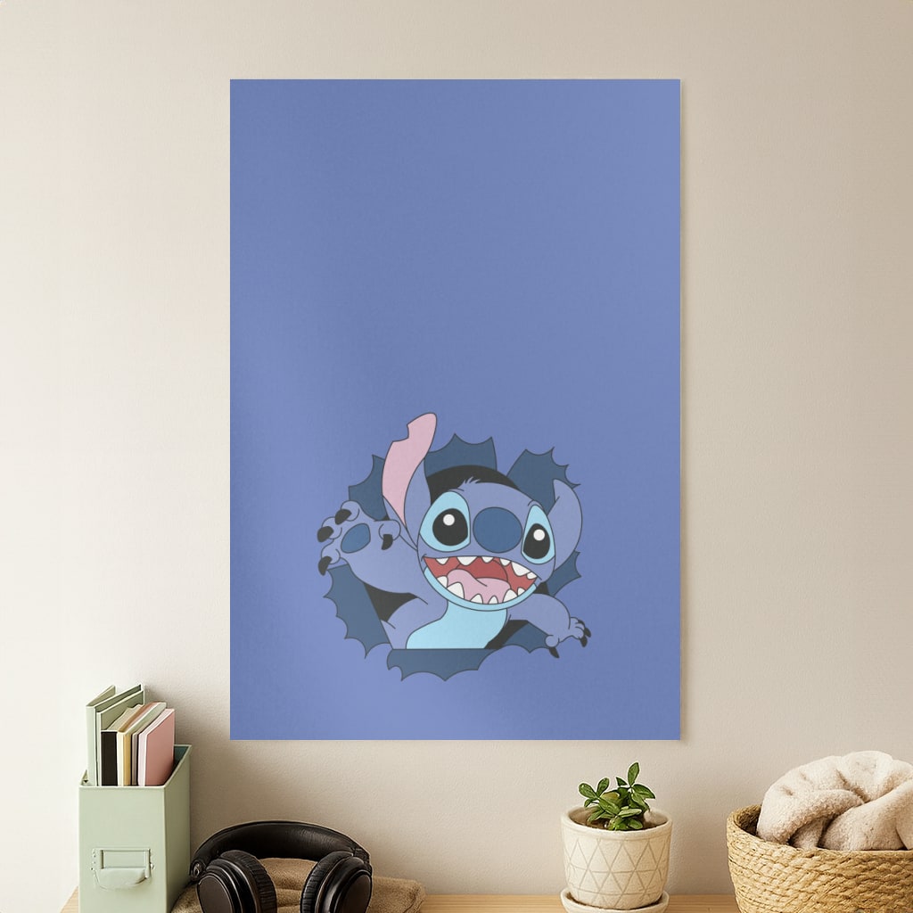 Torn Blue Alien Poster