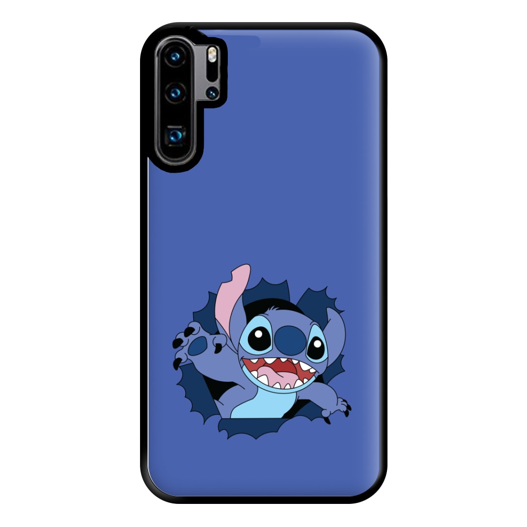 Torn Blue Alien Phone Case for Huawei P30 Pro